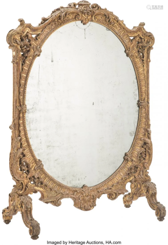 A Louis XV-Style Mirrored Screen 48 x 35-1/2 inc