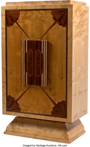 An Art Deco-Style Inlaid Revolving Bar Cabinet 6