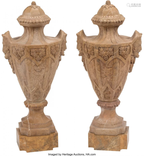 A Pair of Italian Renaissance-Style Marble Urns