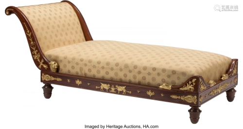 A French Empire-Style Gilt Bronze Mounted Chaise