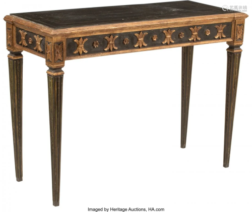 An Italian Neoclassical Partial Gilt and Painted