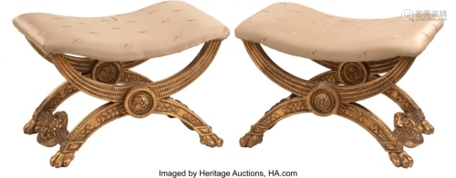 A Pair of Italian Neoclassical Style Carved and