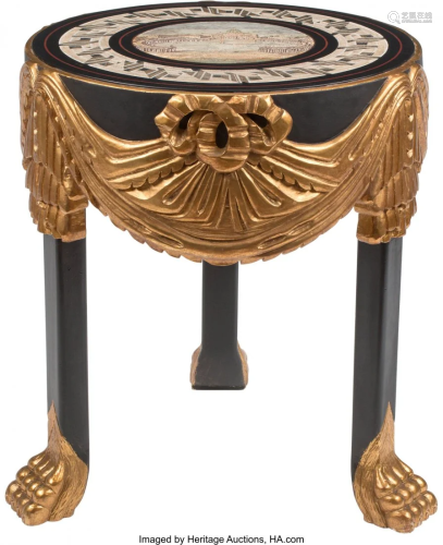 An Italian Painted and Partial Gilt Wood Table w