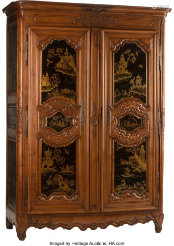 A French Provincial Armoire with Later Chinoiser