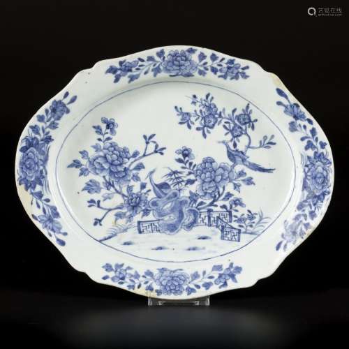 A porcelain bowl with decoration of birds and flowers, China...