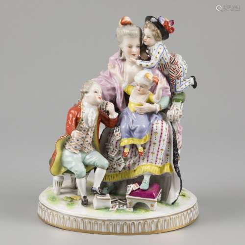 A porcelain group of a mother and child. Ludwigsburg, German...