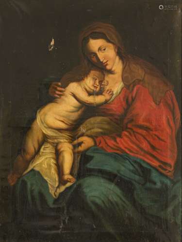 Follower of Jacob Jordaens, ca. 1800. Madonna and child.