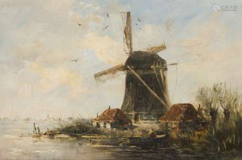 Hobbe Smith (Witmarsum 1862 - 1942 Amsterdam), A windmill on...
