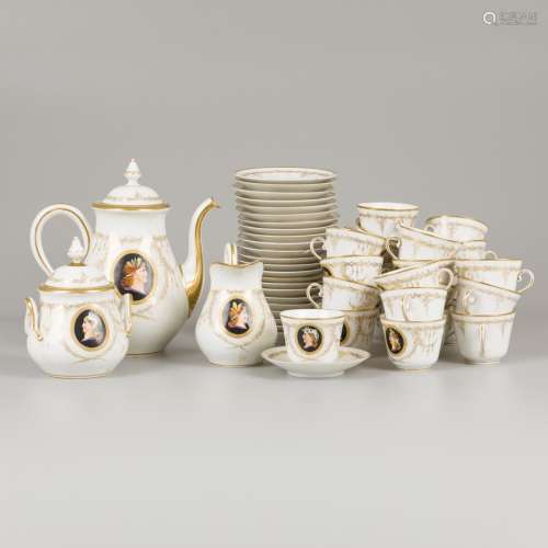 An extensive (27-piece) coffee service with neoclassicist mo...