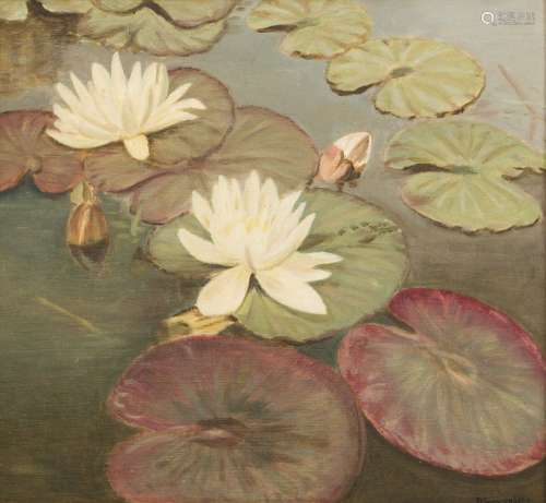 Attributed to D. Smorenberg, 20th. C.. Water lillies.