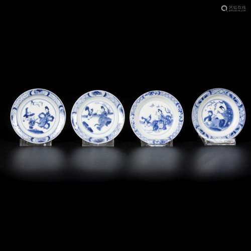 A lot of (4) porcelain plates with decoration of Long Eliza ...