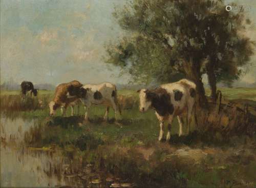 Piet Bouter (Gouda 1887 - 1968 Den Haag), Cattle in a meadow