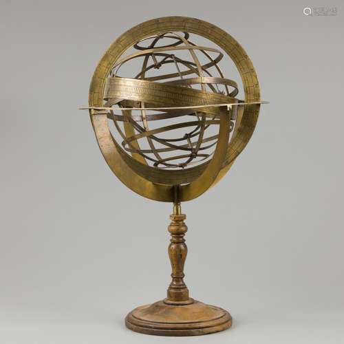 A brass spherical astrolabe/ armillary sphere / -globe, late...