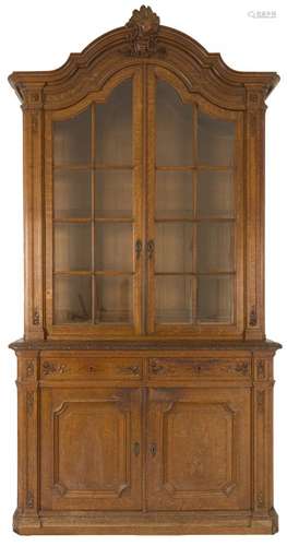 An oakwood 'Liège' cabinet, Belgium, 19th century.