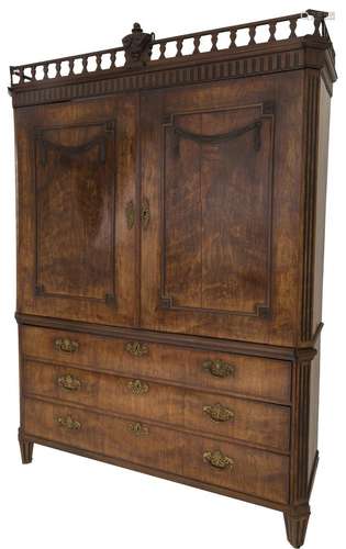 A mahogany Louis XVI cabinet, Dutch, ca. 1780.