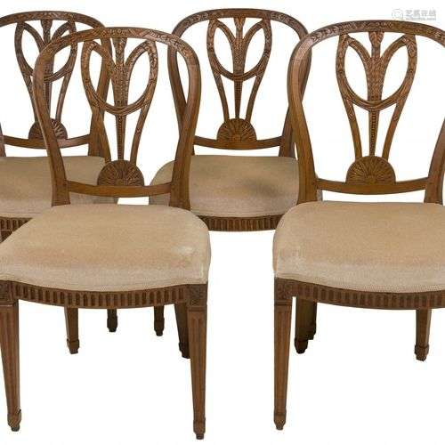 A set of (4) mahogany Louis XVI-chairs, Dutch, late 19th cen...