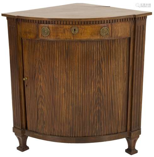 A mahogany corner cabinet, Dutch, ca. 1800.