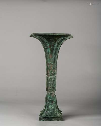 An Archaic Bronze Beaker Vase ,Western Zhou Dynasty