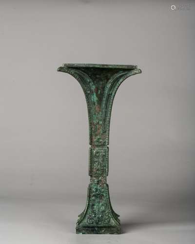 An Archaic Bronze Beaker Vase ,Western Zhou Dynasty