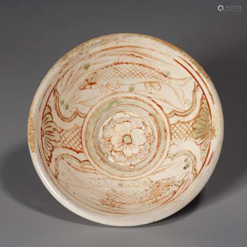 A Chinese Dingyao Painted Bowl, Song Dynasty