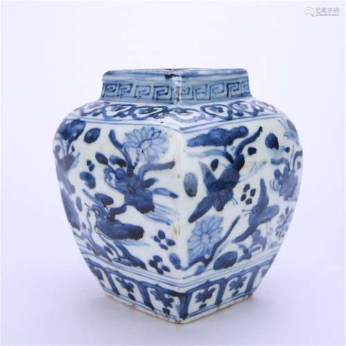 A Chinese Blue And White Jar,Qing Dynasty