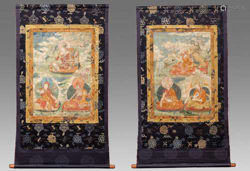 A Chinese Pair Of Thangkaï¼ŒMing Dynasty