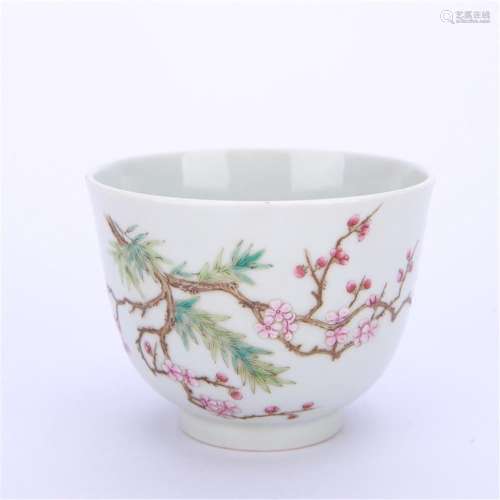 A Chinese Famille-Rose Poetry Cup,Qing Dynasty