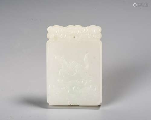 A Chinese White Jade Pendant,Qing Dynasty