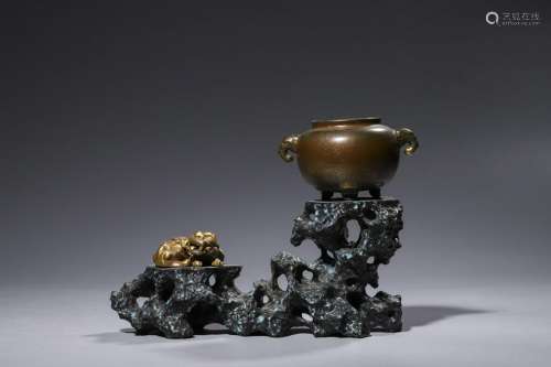 A Chinese Robin's-Egg-Glazed Censer,Qing Dynasty