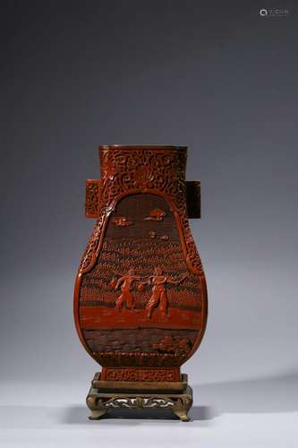 A Chinese Carved Red Lacquer Vase