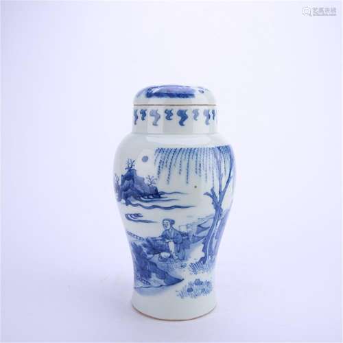 A Chinese Blue And White Vase,Qing Dynasty