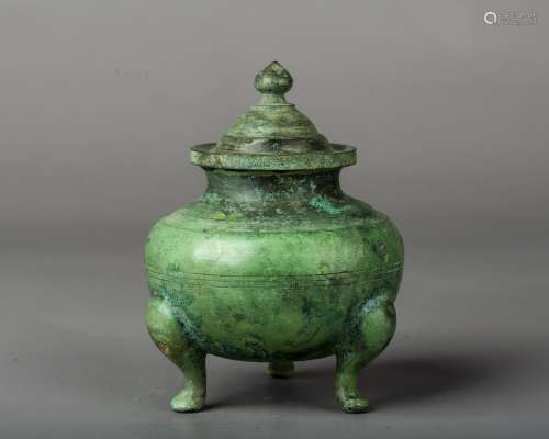 A Chinese Bronze Tripod Censer,Song Dynasty