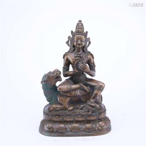 A Chinese Bronze Figure Of Manjusri