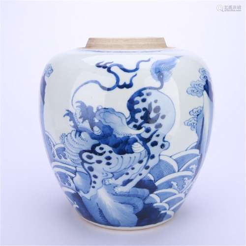 A Chinese Blue And White Jar,Qing Dynasty