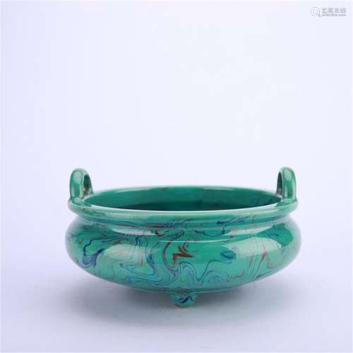 A Chinese Turquoise-Glazed Triple Censer,Qing Dynasty