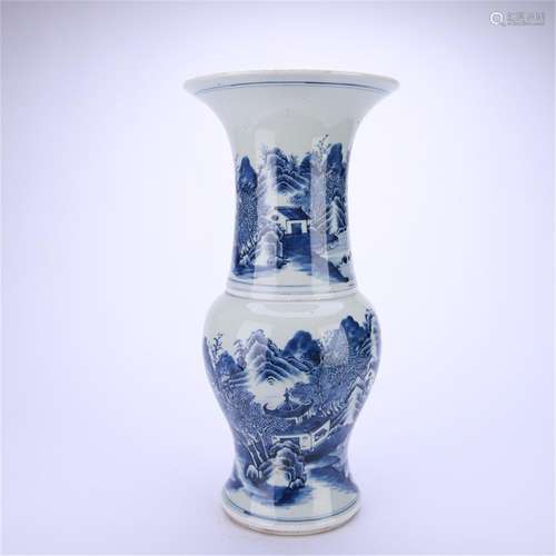 A Chinese Blue And White Vase,Qing Dynasty