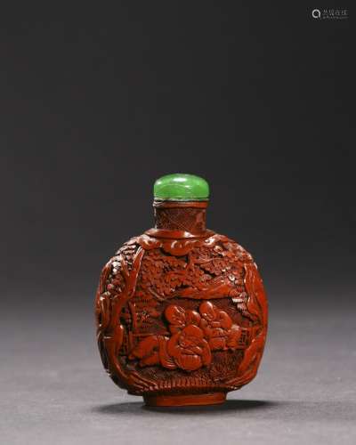 A Chinese Carved Lacquer Snuff Bottle,Qianlong Period