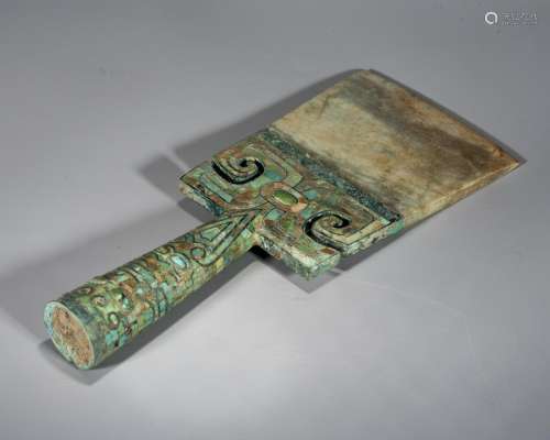 A Chinese Turquoise Battle-Axe,Shang Dynasty