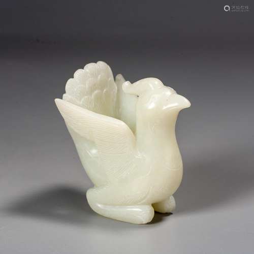 A Chinese White Jade 'Bird' Carving, Ming Dynasty