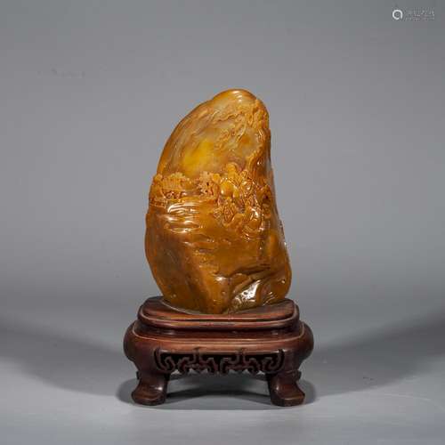 A Chinese Carved Tianhuang Stone Ornament,Qing Dynasty