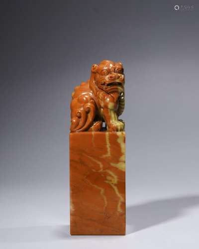 A Chinese Carved Heliotrope Seal,Qing Dynasty