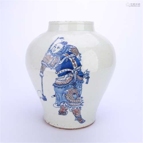 A Chinese Blue And White Jar,Qing Dynasty