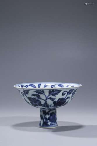 A Chinese Blue And White Stembowl,Xuande Period