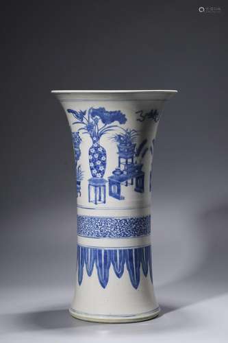 A Chinese Blue And White Vase,Qing Dynasty