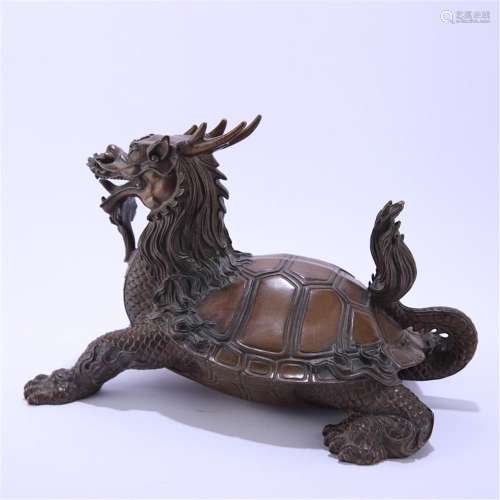 A Chinese Bronze Dragon Turtle