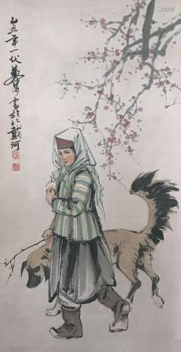 Chinese Scroll Painting,Huang Zhou(1925-1997)