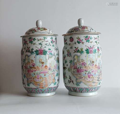 Pair Large Chinese Porcelain Vase