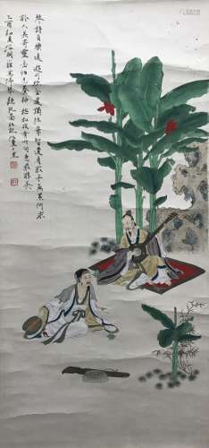 Chinese Scroll Painting,Ren Zhong