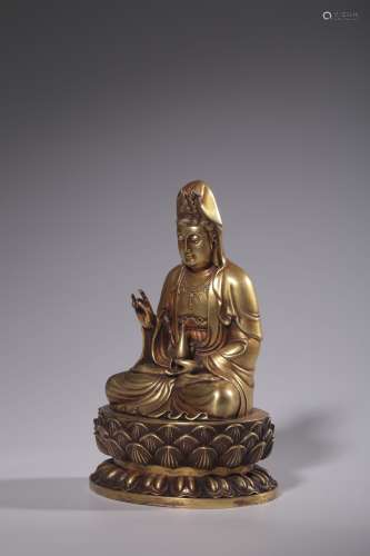Bronze Gilded Guanyin Statue