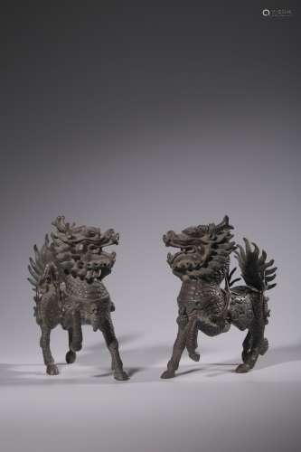 Bronze Qilin pair